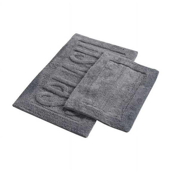 Veria The Urban Port Bath Mat with Splash Sculpted Details, Black - 2 Piece