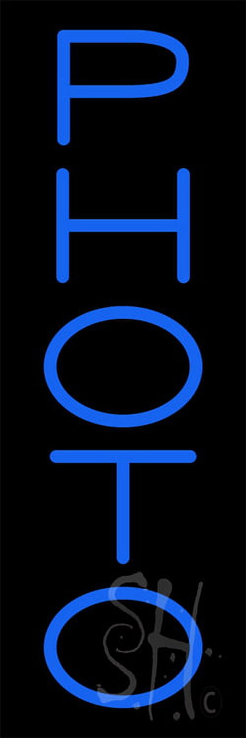Verical Blue Photo LED Neon Sign 24