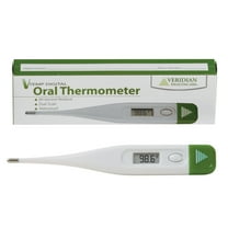 Veridian 60-Second Digital Thermometer | Fever Alert   Memory Recall | Clinical Rigid Tip | Water-Resistant | Case   Probe Covers