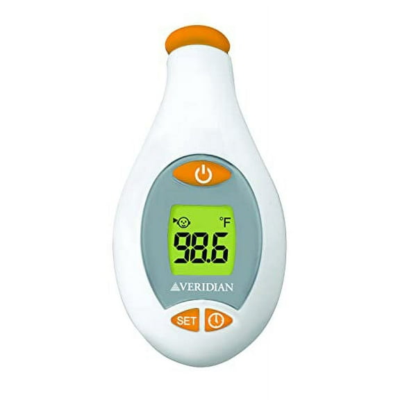 Veridian Healthcare Deluxe Temple Touch Thermometer | for Children & Adults | Accurate 4-Second Readout | No Probe Covers Required | Fahrenheit/Celsius Measurements | Batteries Included; 2 AAA