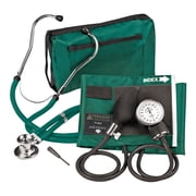 Veridian Healthcare Sterling ProKit Adjustable Aneroid Sphygmomanometer with Sprague Sthethoscope, Adult, Hunter Green