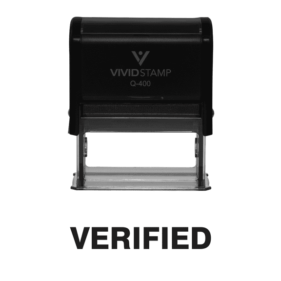 Verified Self Inking Rubber Stamp (Black Ink) - X-Large