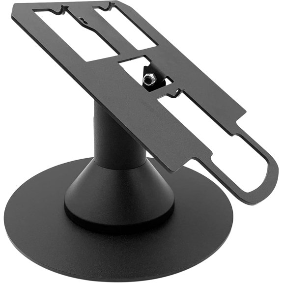 Verifone MX915 / Mx925 5" Freestanding Low Profile Swivel and Tilt Terminal Stand with Round Plate, Black