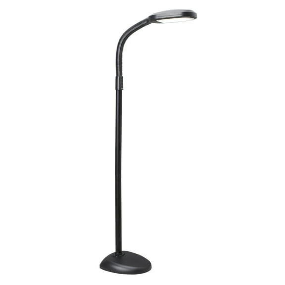 Verilux 63” Modern Adjustable Brightness Black LED Floor Lamp