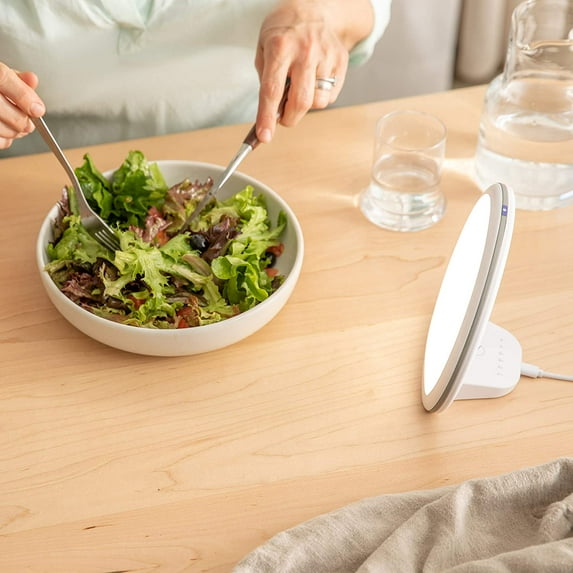 Verilux HappyLight Alba - New Round -Free LED Therapy Lamp, Bright White Light with 10,000 Lux, Adjustable Brightness, Color, and Countdown Timer