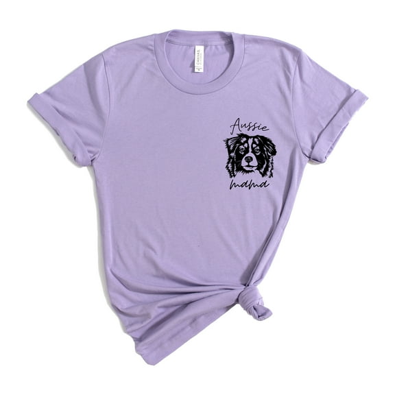 Verita Culture Aussie Mom Left Side Shirt for Women Cute Dog Mom Graphic Short Sleeve Casual australian shepherd Gifts T-Shirt