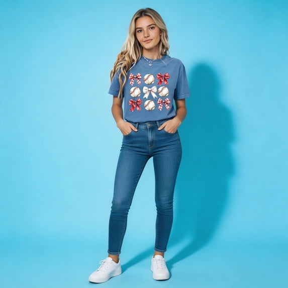 Baseball Mama Ribbon Graphic Tee Women's Short Sleeve Summer Mom T-Shirt Top