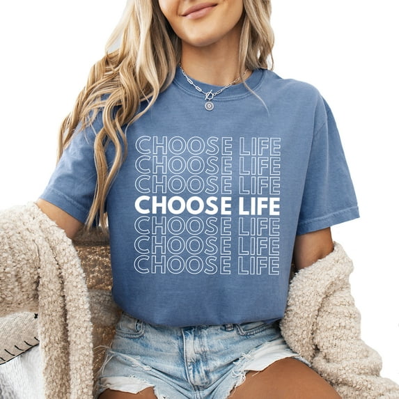 Verita Culture Choose Life Shirts Women Pro-life Inspirational Printed T-Shirt Graphic Tee Casual Short Sleeve Tops