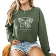 thumbnail image 1 of Verita Culture Christian Floral Butterfly Bible Verse Women's Graphic Crew Neck Long Sleeve Sweatshirt Top, 1 of 4