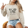 thumbnail image 1 of Verita Culture Christian Floral Butterfly Bible Verse Women's Graphic Crew Neck Long Sleeve Sweatshirt Top, 1 of 4