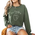 thumbnail image 1 of Verita Culture Christian Jesus Fills My Cup Women's Graphic Crew Neck Long Sleeve Sweatshirt Top, 1 of 4