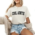 thumbnail image 1 of Verita Culture Cool Auntie T Shirt Women Cute Print Aunt Graphic Tees Casual Short Sleeve Vacation Tops, 1 of 4