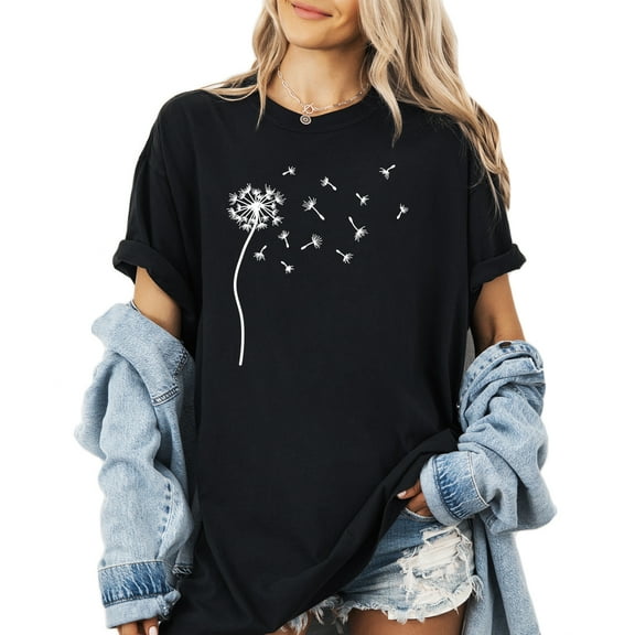 Verita Culture Dandelions Flower Funny Women’s Summer Graphic Tee