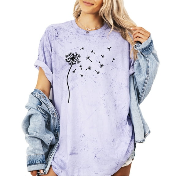 Verita Culture Dandelions Flower Funny Women’s Summer Graphic Tee
