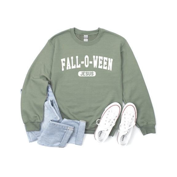 Verita Culture Fall-O-Ween Jesus Christian Women's Graphic Crew Neck Long Sleeve Sweatshirt Top