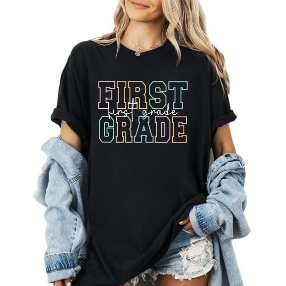 Verita Culture First Grade Teacher Summer Graphic Tees For Women’s Short Sleeve T-Shirts