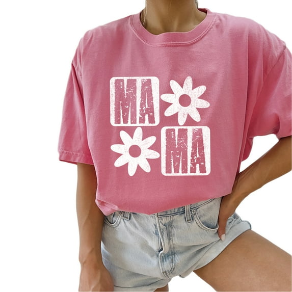 Verita Culture Floral Mama Funny Women’s Summer Graphic Tee