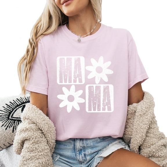 Verita Culture Floral Mama Funny Women’s Summer Graphic Tee
