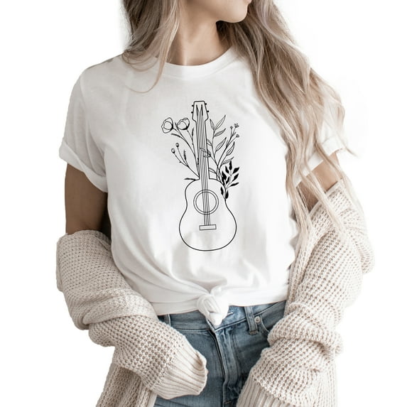 Verita Culture Flower Guitar Cute Gift for Funny Womens Summer Graphic Tees