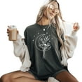 thumbnail image 1 of Verita Culture Flower crescent Moon Funny Women’s Summer Graphic Tee, 1 of 4