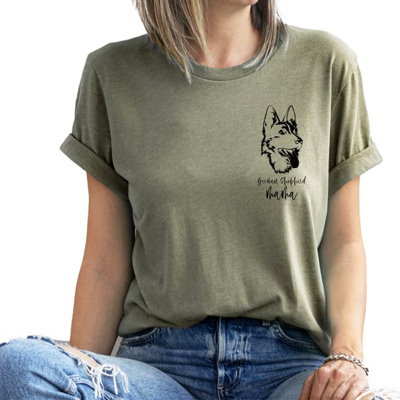 Verita Culture German Shepherd Dog Mom Shirt for Women Cute Dog Aussie Mama Graphic Short Sleeve Casual Mama Gifts T-Shirt