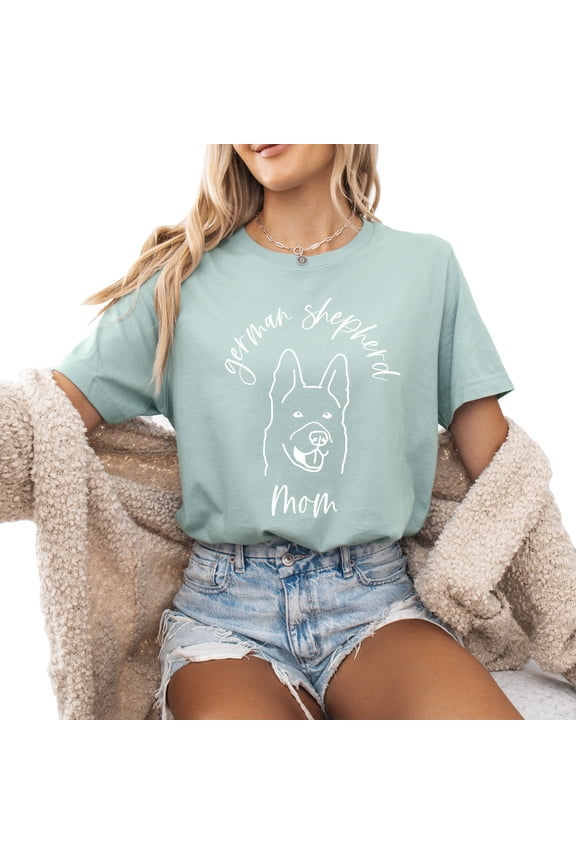 German Shepherd Dog Mom Shirt for Women Cute Graphic Short Sleeve Gifts T-Shirt