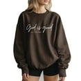 thumbnail image 1 of Verita Culture God Is Good Christian Women's Graphic Crew Neck Long Sleeve Sweatshirt Top, 1 of 4
