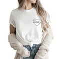 thumbnail image 1 of Verita Culture Grandma Heart Left Chest Summer Graphic Tees For Women’s Short Sleeve Mimi T-Shirts,Funny Mom Shirt Short Sleeve Graphic Mama T-Shirts, 1 of 4