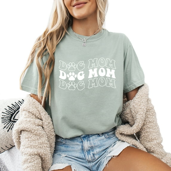 Verita Culture Groovy Dog Mom Shirt for Women Cute Dog Mama Graphic Short Sleeve Casual Mama Gifts T-Shirt
