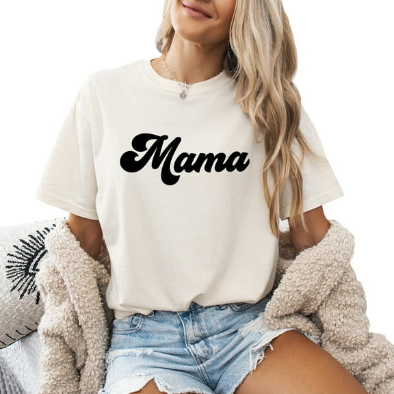 Verita Culture Groovy Mama Summer Graphic Tees For Women’s Short Sleeve Mom T-Shirts,Funny Mom Shirt Short Sleeve Graphic Mom T-Shirts