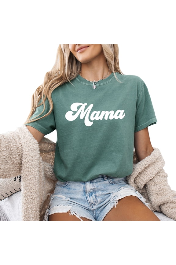 Groovy Mama Summer Graphic Tees For Women’s Short Sleeve Mom T-Shirts,Funny Mom Shirt Short Sleeve Graphic Mom T-Shirts