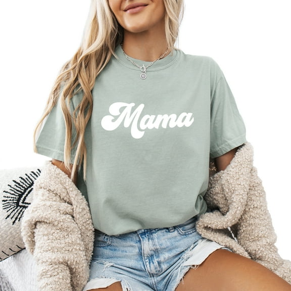 Verita Culture Groovy Mama Summer Graphic Tees For Women’s Short Sleeve Mom T-Shirts,Funny Mom Shirt Short Sleeve Graphic Mom T-Shirts