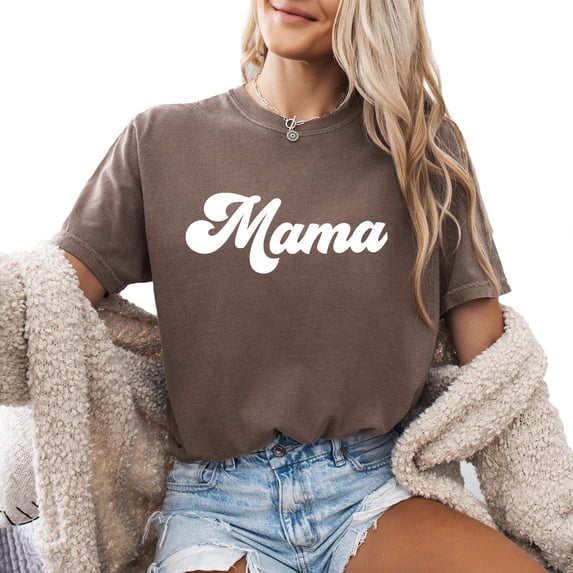 Verita Culture Groovy Mama Summer Graphic Tees For Women’s Short Sleeve Mom T-Shirts,Funny Mom Shirt Short Sleeve Graphic Mom T-Shirts