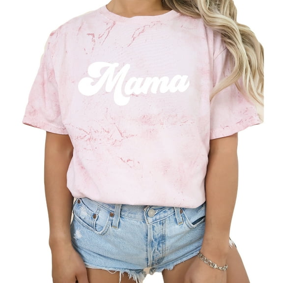 Verita Culture Groovy Mama Summer Graphic Tees For Women’s Short Sleeve Mom T-Shirts,Funny Mom Shirt Short Sleeve Graphic Mom T-Shirts