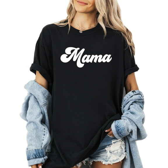 Verita Culture Groovy Mama Summer Graphic Tees For Women’s Short Sleeve Mom T-Shirts,Funny Mom Shirt Short Sleeve Graphic Mom T-Shirts