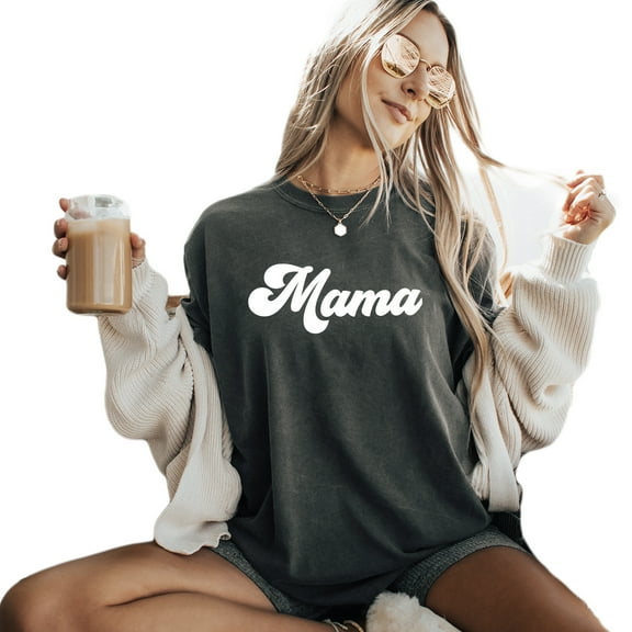 Verita Culture Groovy Mama Summer Graphic Tees For Women’s Short Sleeve Mom T-Shirts,Funny Mom Shirt Short Sleeve Graphic Mom T-Shirts