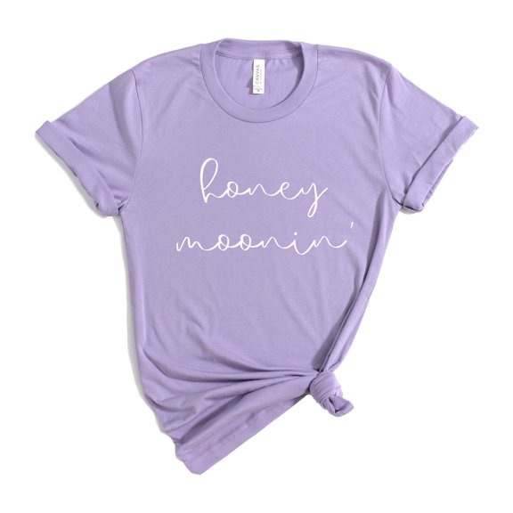 Verita Culture Honey Moonin for Women Cute Bride Graphic Short Sleeve Casual Mrs Gifts T-Shirt