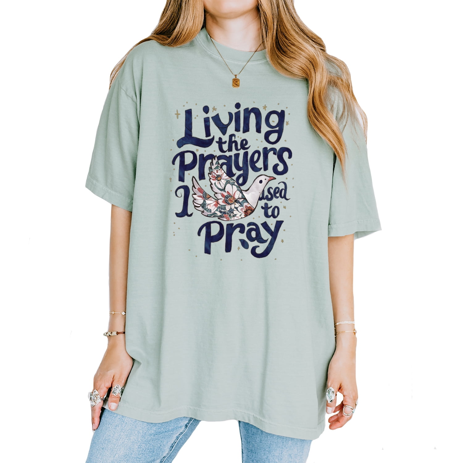 Verita Culture Living With Prayer Christian Graphic T Shirt For Women ...