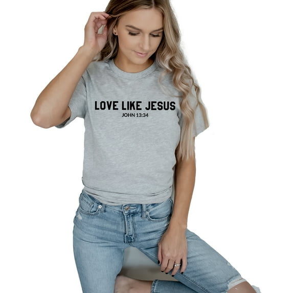 Verita Culture Love Like Jesus Graphic T Shirt For Women Inspirational Bible Verse Tees Funny Letter Print Short Sleeve Tee Tops