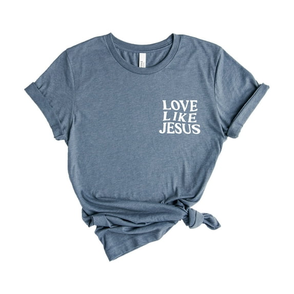 Verita Culture Love Like Jesus Pocket Jesus Graphic T Shirt For Women Inspirational Bible Verse Tees Funny Letter Print Short Sleeve Tee Tops