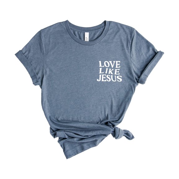 Verita Culture Love Like Jesus Pocket Jesus Graphic T Shirt For Women Inspirational Bible Verse Tees Funny Letter Print Short Sleeve Tee Tops