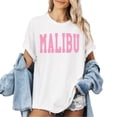 thumbnail image 1 of Verita Culture Malibu California Beach Funny Women’s Summer Graphic Tee, 1 of 4