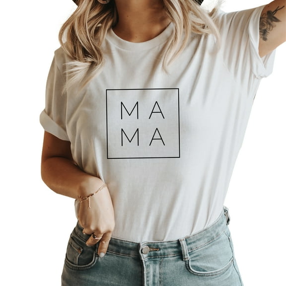 Verita Culture Mama Square Summer Graphic Tees For Women’s Short Sleeve Mom T-Shirts