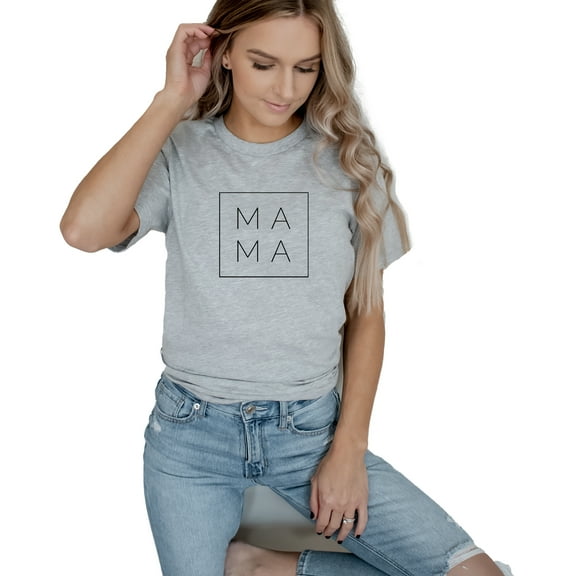 Verita Culture Mama Square Summer Graphic Tees For Women’s Short Sleeve Mom T-Shirts