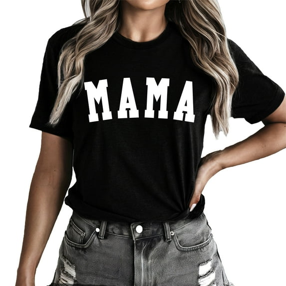 Verita Culture Mama Summer Graphic Tees For Women’s Short Sleeve Mom T-Shirts,Funny Mom Shirt Short Sleeve Graphic Mom T-Shirts