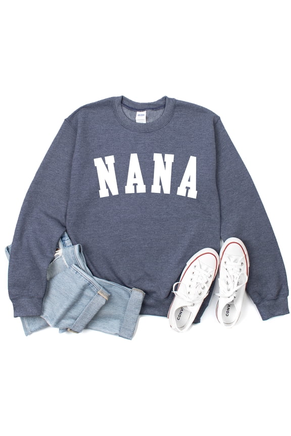 Nana Condensed Women's Grandma Graphic Crew Neck Long Sleeve Sweatshirt Top