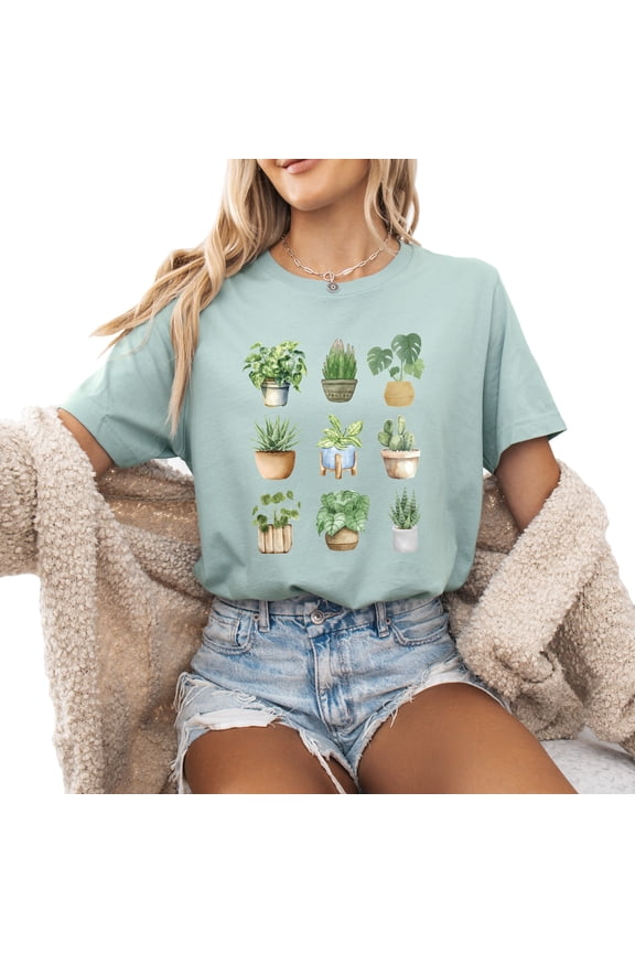Nature Plants Gardening Pots Shirts for Women Plant Lover T Shirt Cute Gardener Tshirt Garden Graphic Tees Botanical Gardening Gifts Tops