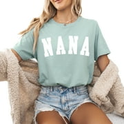 Verita Culture New Grandma Shirts for Women NANA T-Shirt Funny Cute Grandmother Gift For Mimi Tshirts Best Gigi Tee Funny Cute Casual Nana Life Top Clothing