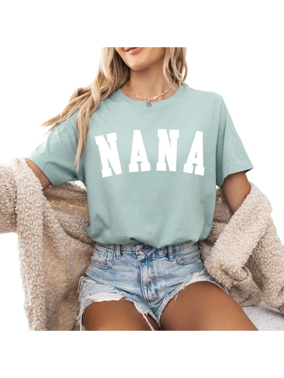 New Grandma Shirts for Women NANA T-Shirt Funny Cute Grandmother Gift For Mimi Tshirts Best Gigi Tee Funny Cute Casual Nana Life Top Clothing