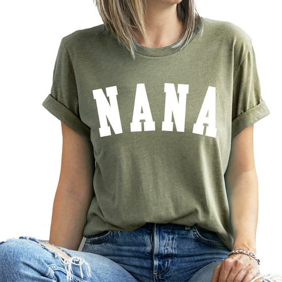 Verita Culture New Grandma Shirts for Women NANA T-Shirt Funny Cute Grandmother Gift For Mimi Tshirts Best Gigi Tee Funny Cute Casual Nana Life Top Clothing